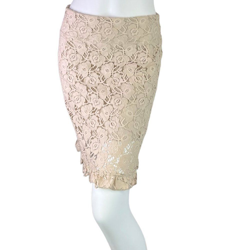 TiMo Ivory Floral Lace Skirt Size XS